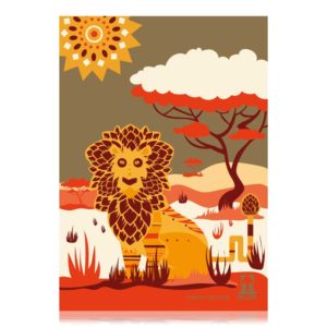 Lupu Lion Metallic A3 Poster
